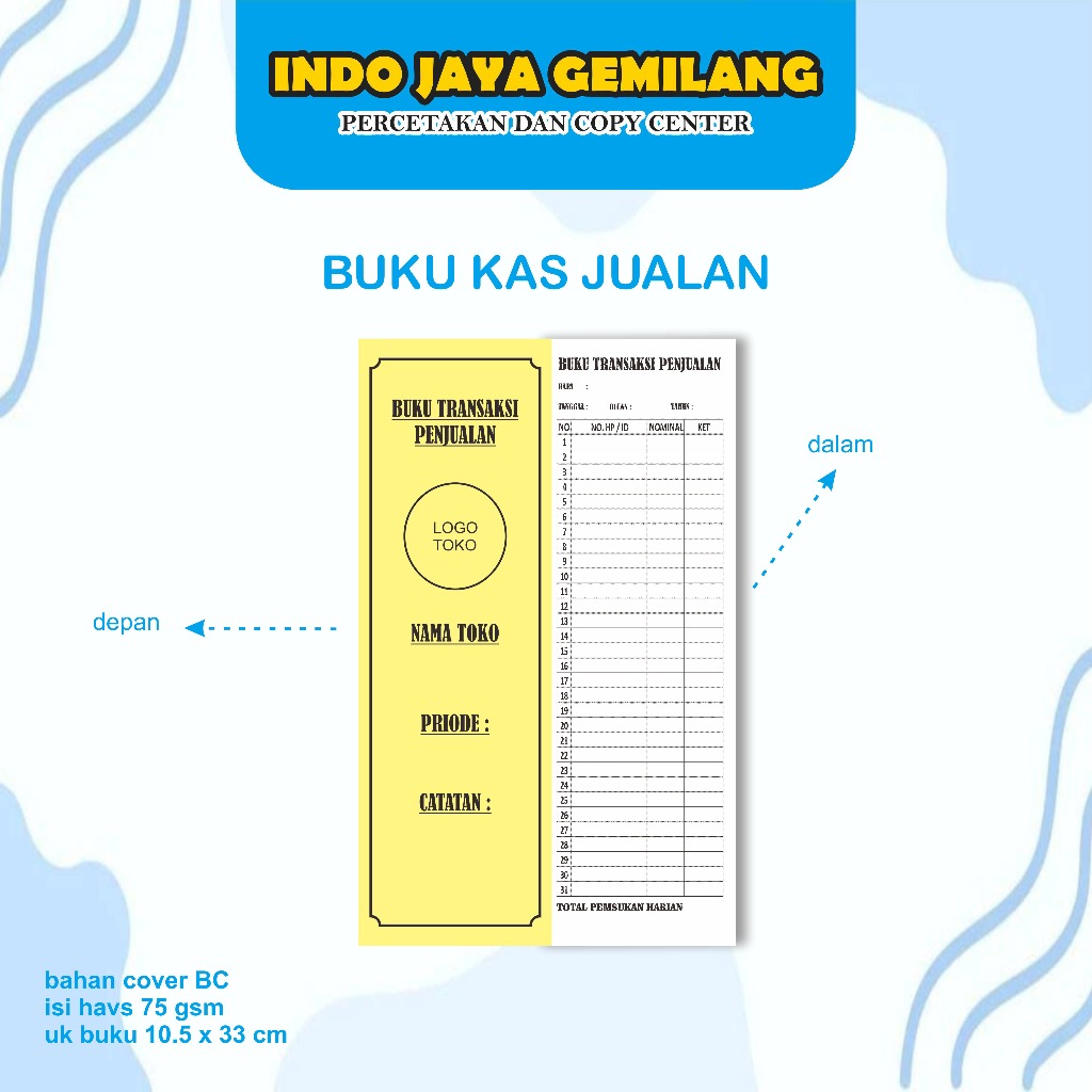 BUKU KAS JUALAN HARIAN COCOK UNTUK UMKM