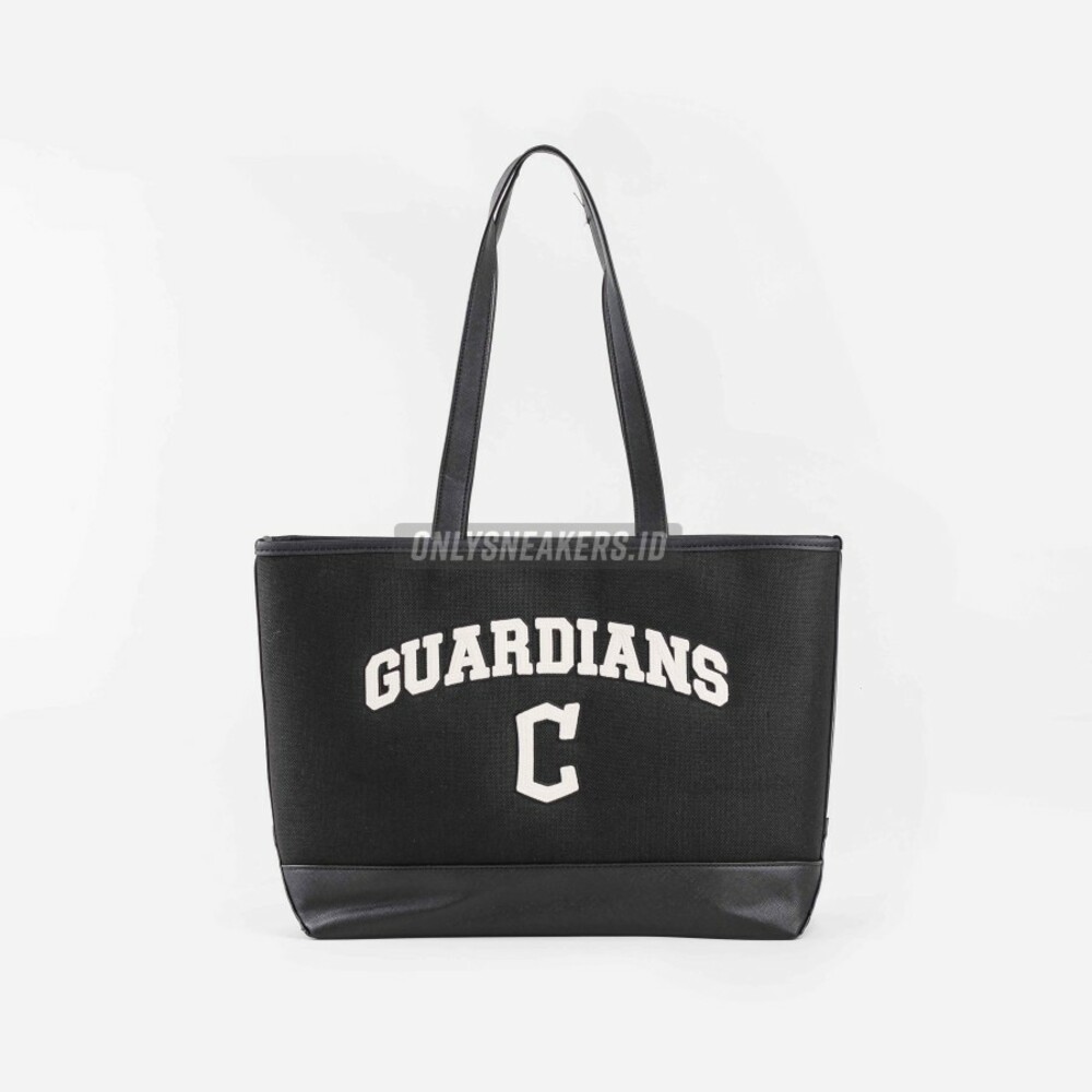 MLB VARSITY BASIC CANVAS LARGE TOTE BAG CLEVELAND BLACK