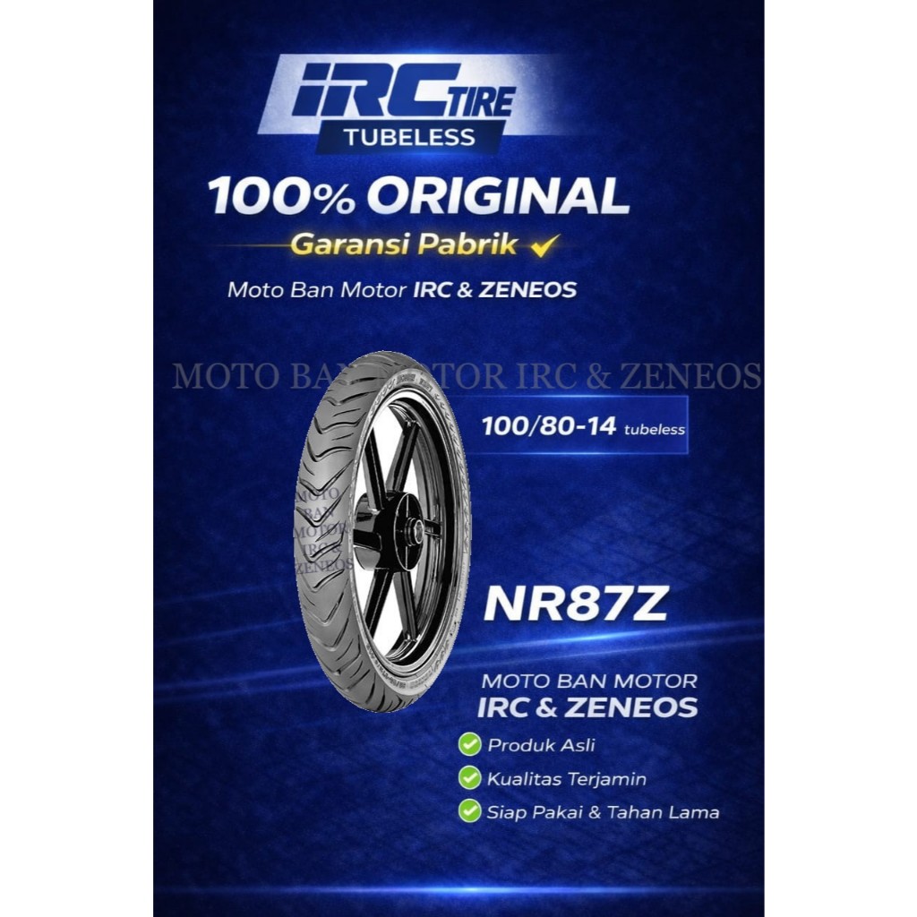 BAN MOTOR IRC REBORN NR 87Z RING 14 (90/80-14) TUBELESS