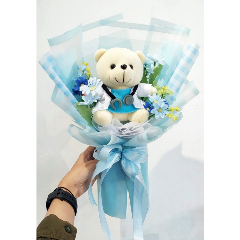 Buket Bunga Boneka Profesi Custom Request Bisa Hand Bouquet Artificial