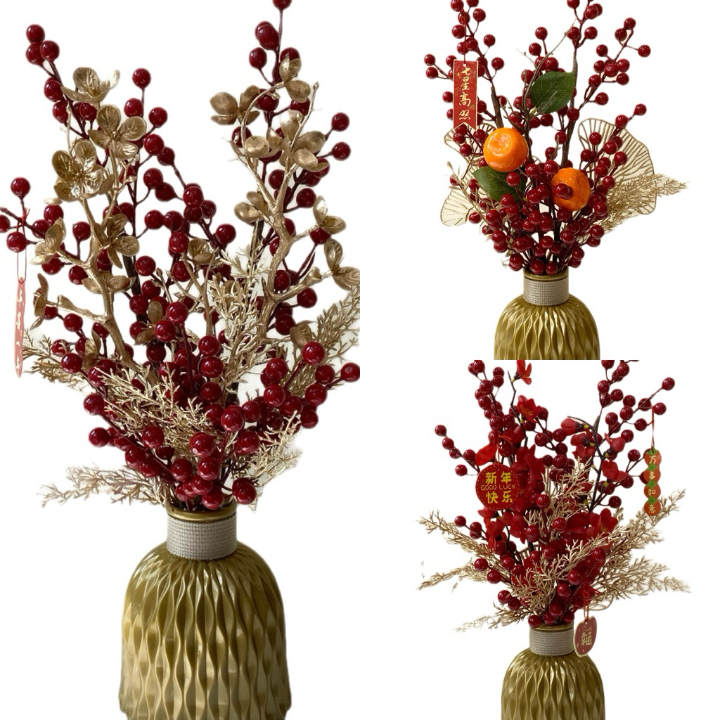 Pajangan pot dekorasi bunga imlek hiasan meja