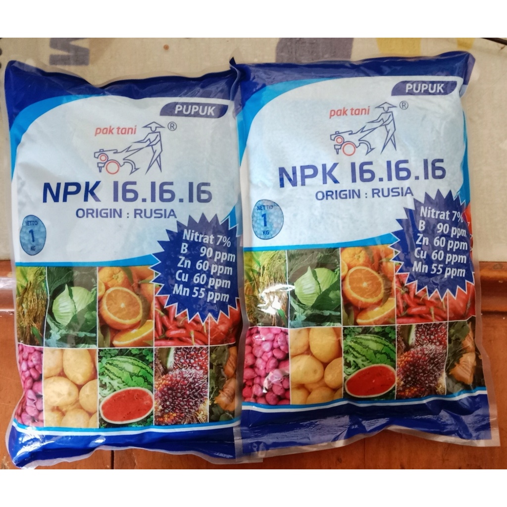 PUPUK MUTIARA NPK 16 16 16 PAK TANI 1 KG ASLI / PUPUK MUTIARA