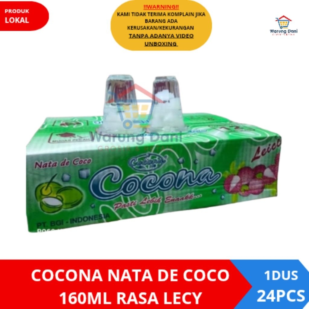 Cocona Nata de Coco Gelas Rasa Lecy Minuman Nata De Coco Cup 160ML 1Dus 24PCS
