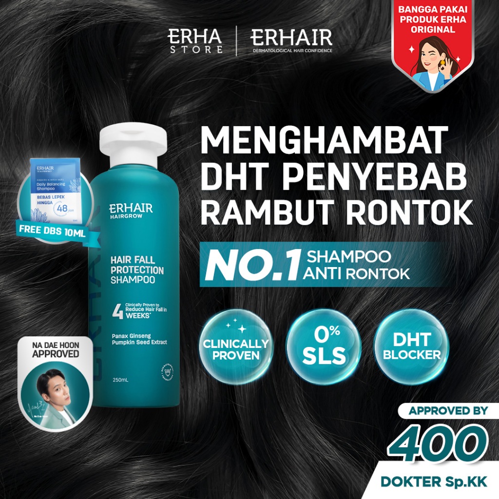 [BEST SELLER SHAMPOO HAIR FALL] ERHAIR HairGrow Shampoo NON SLS 250ml | Hair Shampoo | Sampo Rambut 