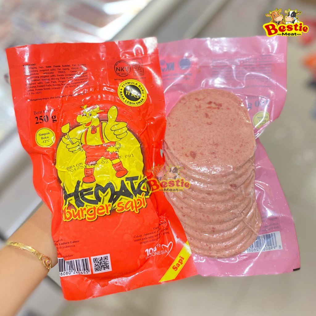 Hemato Smoked Beef Burger Besar Isi Burger 250g
