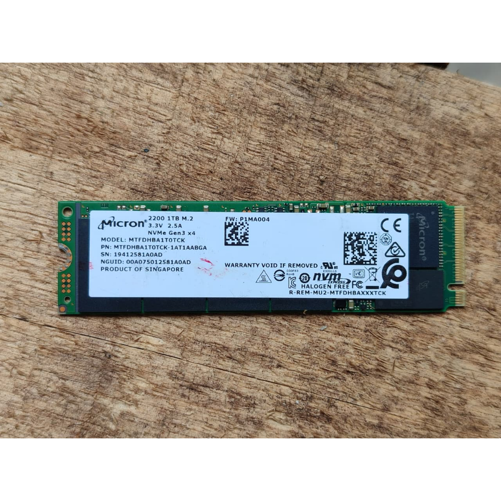 SSD MICRON 1TB M.2 NVME PCIe Gen3 3x4 2280