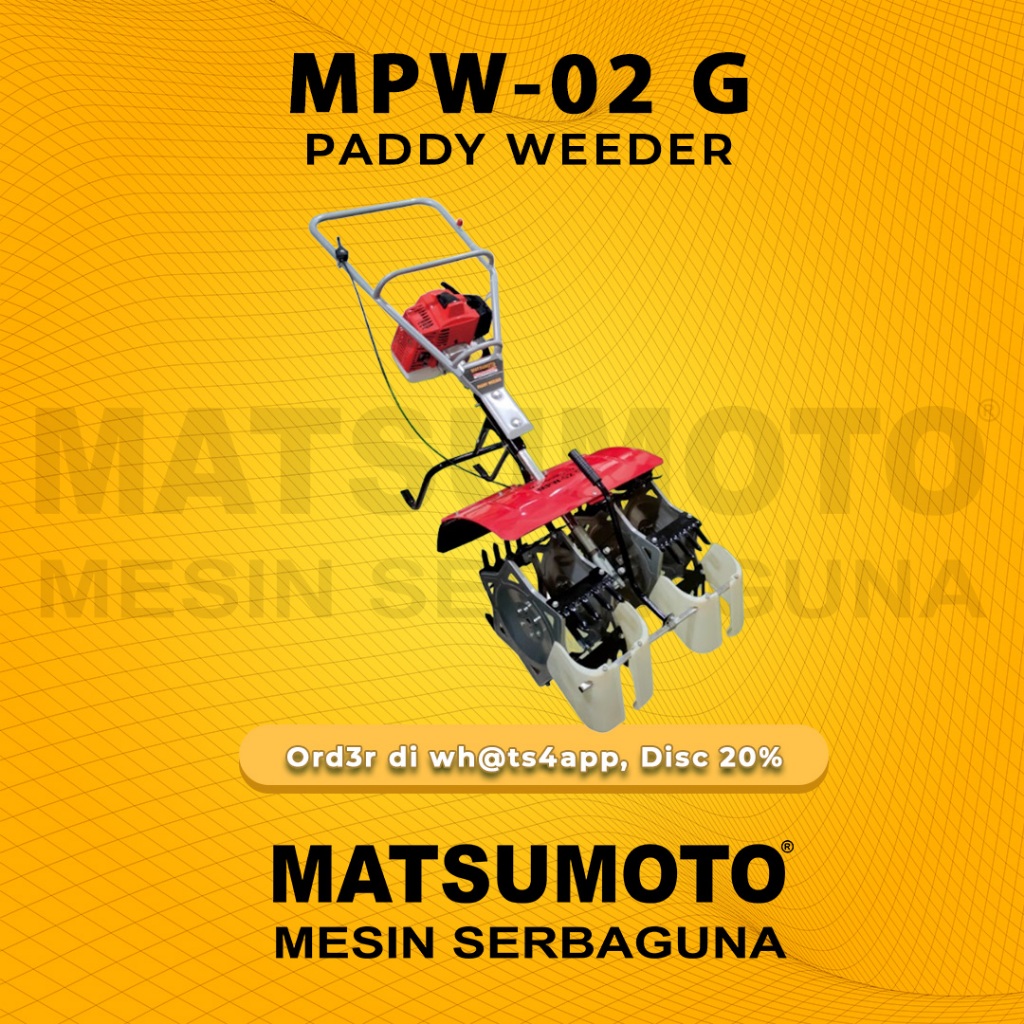 MATSUMOTO TILLER CULTIVATOR PADDY WEEDER MPW-02 G