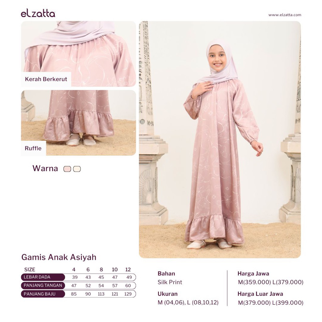 Gamis anak asiyah elzatta gamis anak