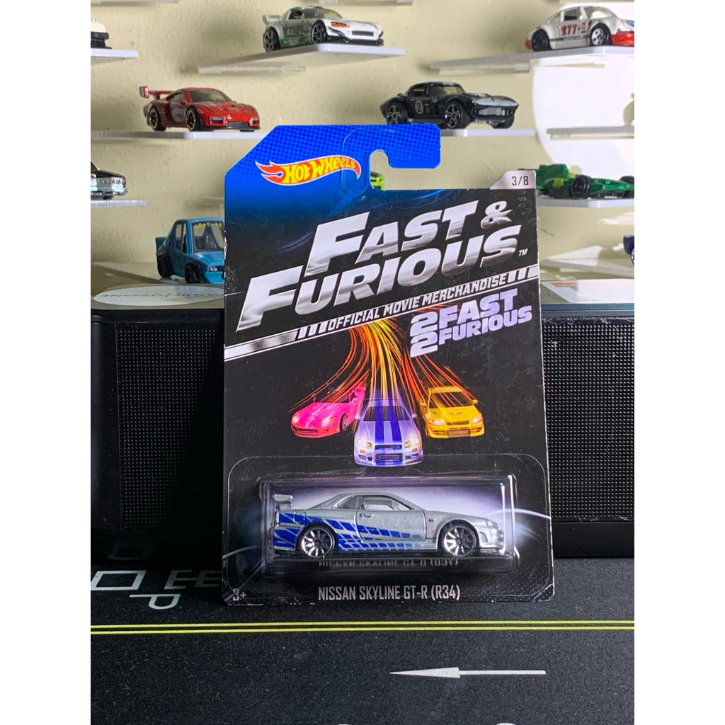 Hotwheels Fast & Furious Official Movie Merchandise ( Silver Wings ) Nissan Skyline R34