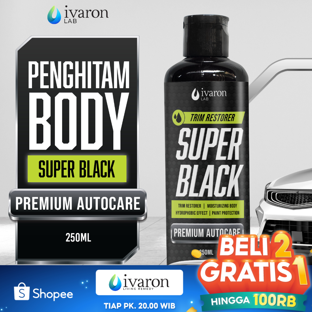 IVARON Penghitam Body Motor Dashboard  Pengkilap Restorer Kasar Permanen Kit Black Magic Pengkilat