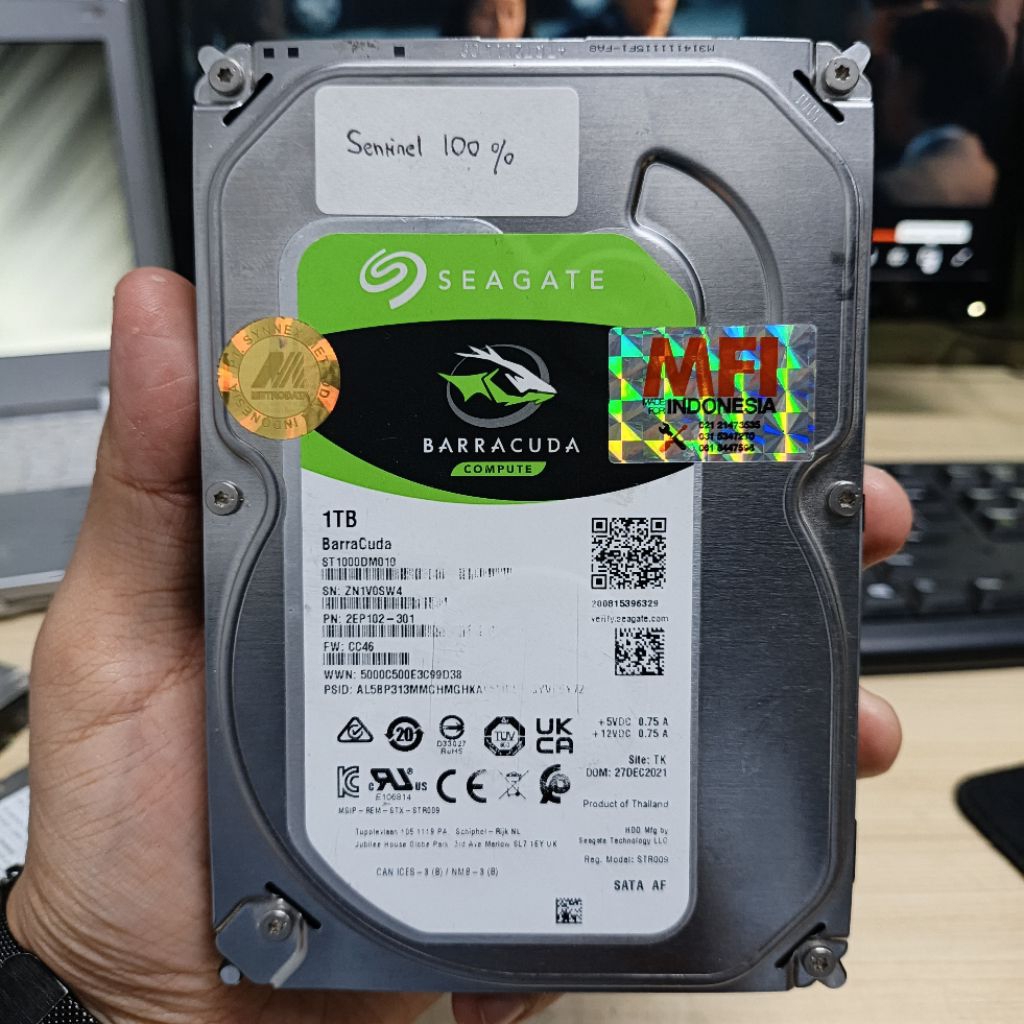 Seagate Barracuda Harddisk PC 3.5 Inch Sentinel 100 Persen Ex Resmi MFI Original Bekas Kantor