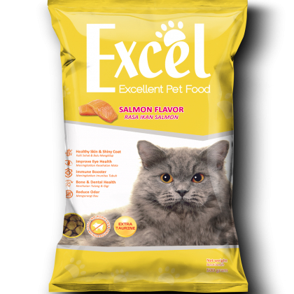 Excel Ikan Salmon Kibble Coin 500gr, Makanan Kucing Kering