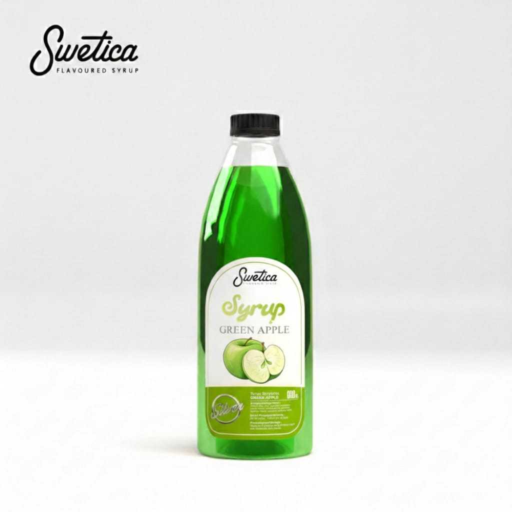 Sirup Swetica Silver Rasa Apel Hijau 600ml | Green Apple Syrup Campuran Kopi Kekinian