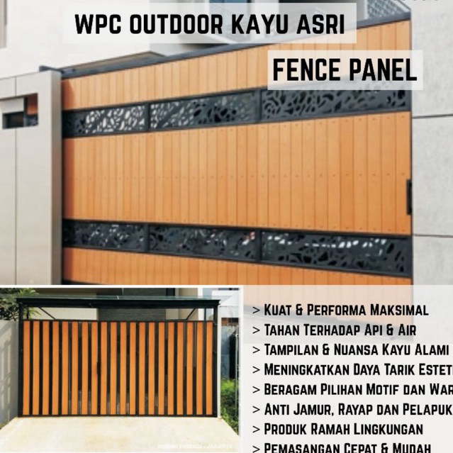 WPC OUTDOOR KAYU ASRI UNTUK PAGAR MOTIF KAYU