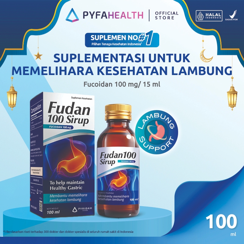 FUDAN 100 SIRUP | Memban Menjaga Kesehatan Lambung | Mengandung Fucoidan 100 mg | SIRUP 100ml | Hala
