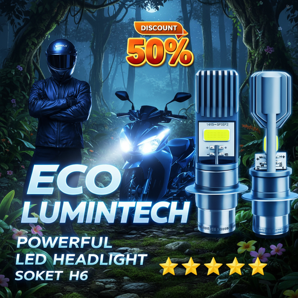 Lampu LED Motor H6 - Fokus Jarak Depan - Anti Silau - ECO LUMINTECH