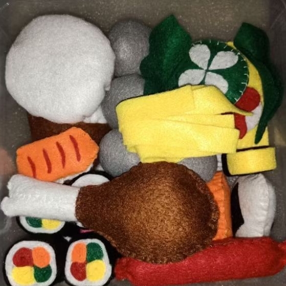 Borongan Replika Makanan Mainan Kain Flanel