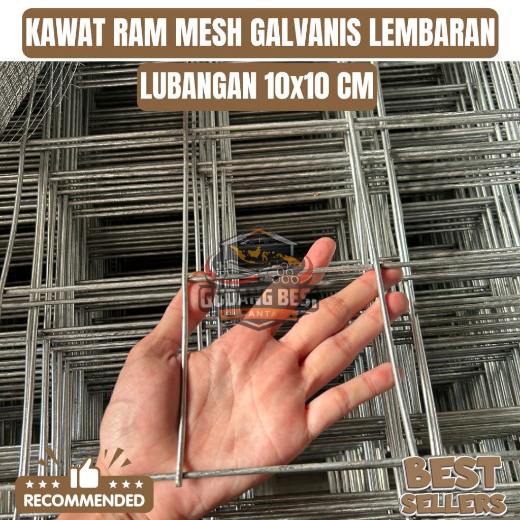 Kawat Ram Mesh Galvanis Lembaran Lubangan 10x10 cm Tebal Kawat 3mm dan 4mm | Variasi Ukuran | Best S