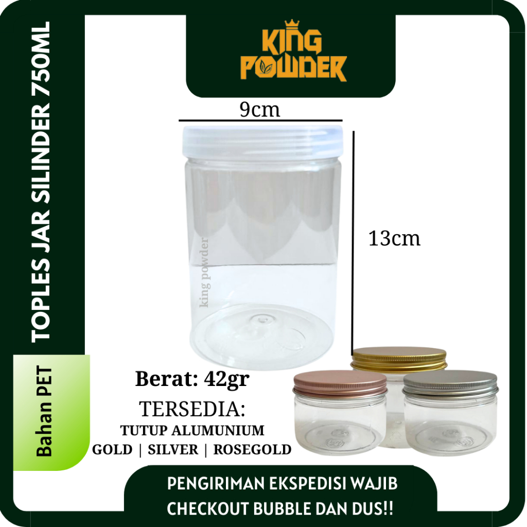 [SATUAN] Toples Silinder 750ml | Toples Tabung 750ml-800ml | Toples Plastik Bening 750ml