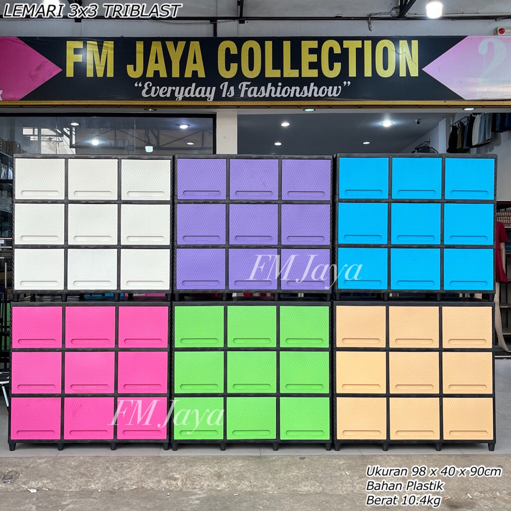 PXTON LEMARI 3x3 TRIBLAST || LEMARI PLASTIK MEJA TV || LEMARI PORTABLE TEBAL || LEMARI 3 SUSUN 9 SEK