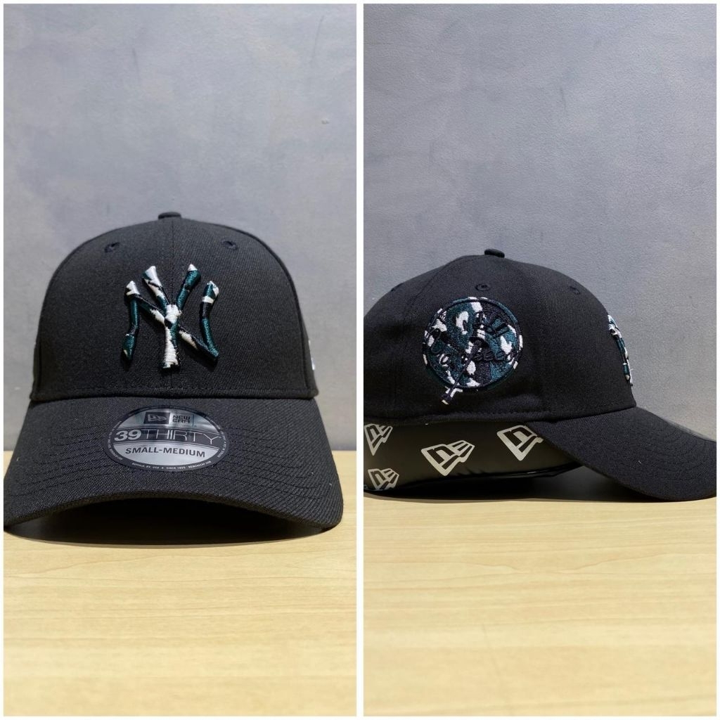 Topi Original New Era NY Yankees 39Thirty - Hitam Army