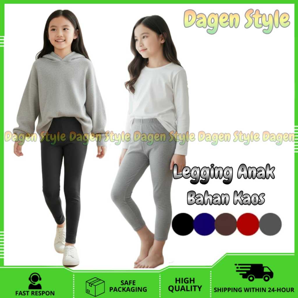 Legging Kaos Rayon Anak Usia 5 - 15 Tahun / Legging Anak Perempuan
