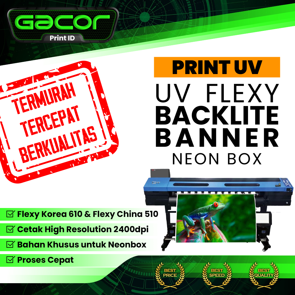 Print  UV FLEXI BACKLITE BANNER KOREA DAN CHINA Neonbox