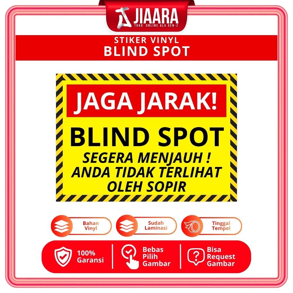 [JIAARA] Custom Stiker Vinyl Anti Air Blind Spot Belakang Truk Safety