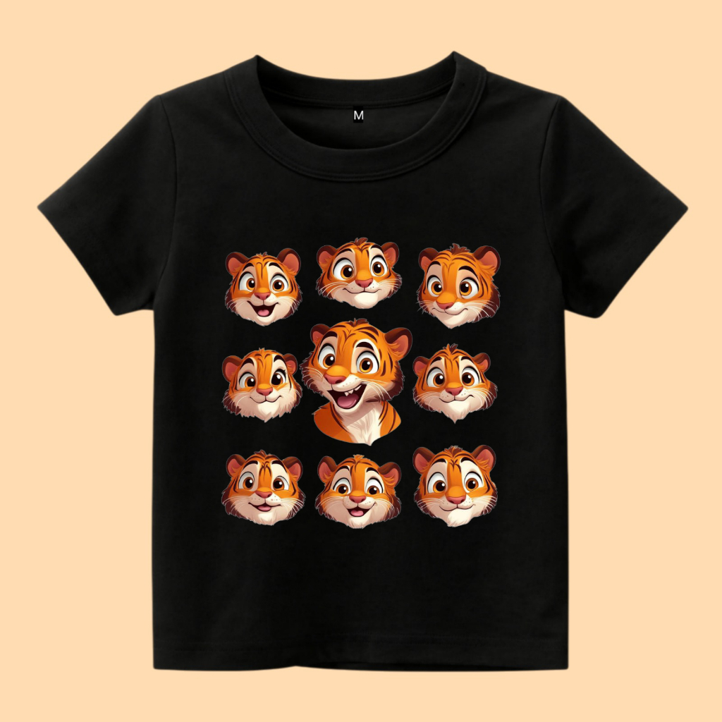 Baju kaos anak gambar harimau cartoon