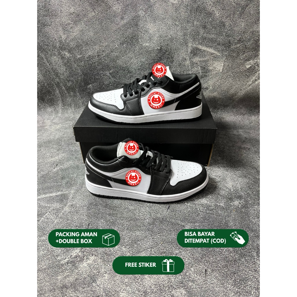 [badcat.id] Sepatu Aj1 Low Black white 1:1