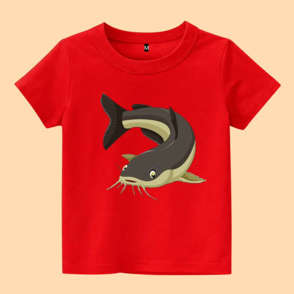 Baju kaos anak gambar ikan lele