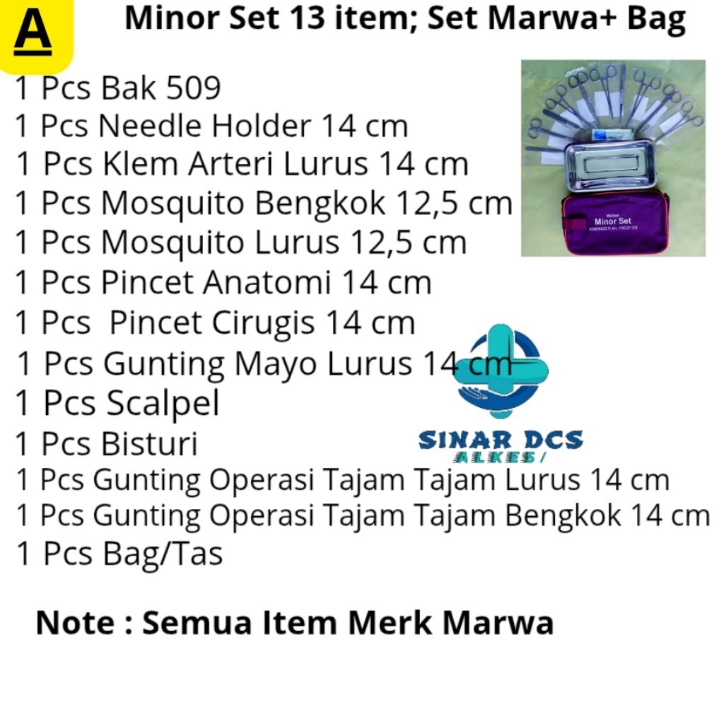 Marwa Minor Set . Alat Instrumen Bedah Minor Set. Minor set Lengkap /Alat Bedah