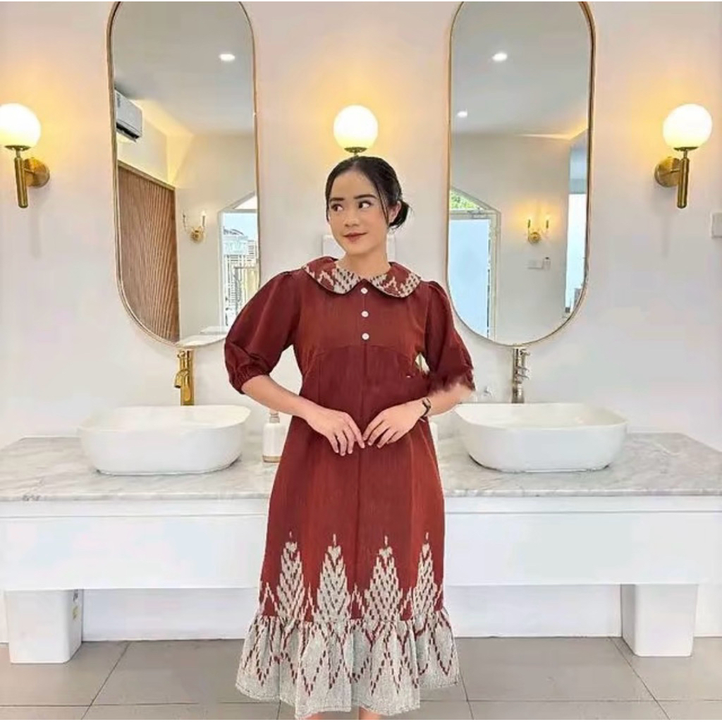 DRESS TENUN ELEGAN//DRESS TENUN MODEL BARU