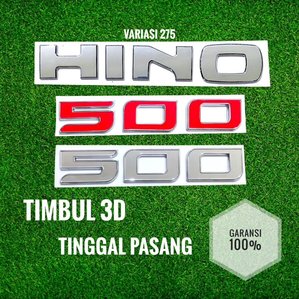 Emblem logo tulisan Hino 500 / emblem hino 500 / logo Hino 500 / tulisan Hino 500 timbul / Hino 500 