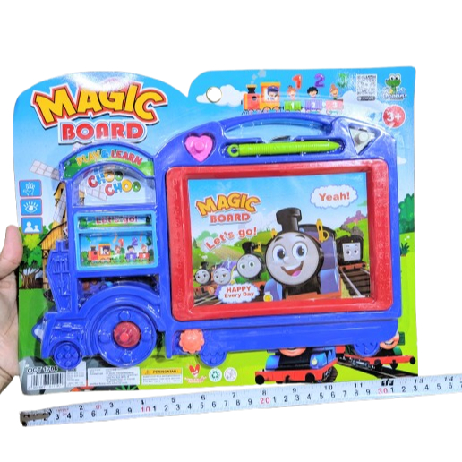 037 Mainan Anak Edukatif Drawing Board Magnetic Papan Tulis Hapus Magnet Karakter Train Kereta Thoma