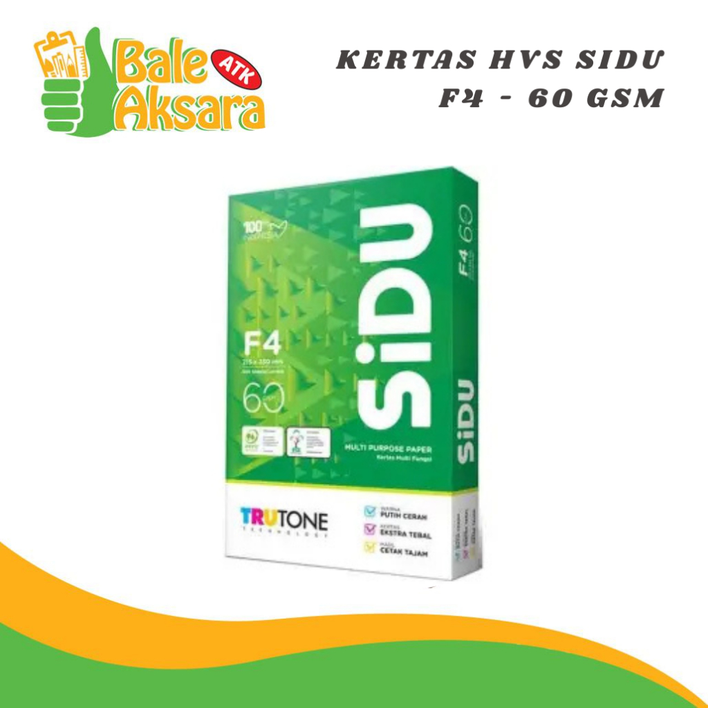 Kertas HVS SIDU F4 60 gsm | Kertas Tipis & Ekonomis