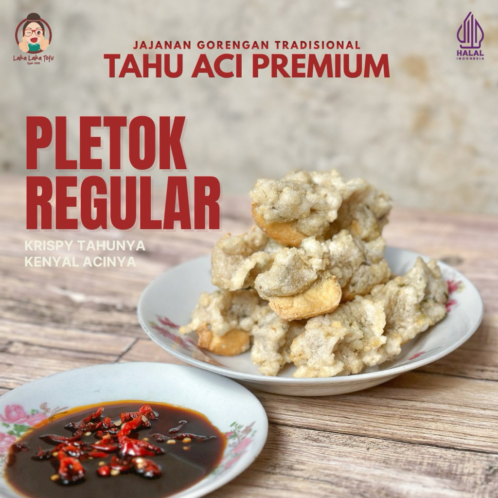 Tahu Aci Pletok REGULAR TANPA BOX isi 5pcs Laka-Laka Tofu Cemilan Gorengan Vacuum Khas Tegal berbuka