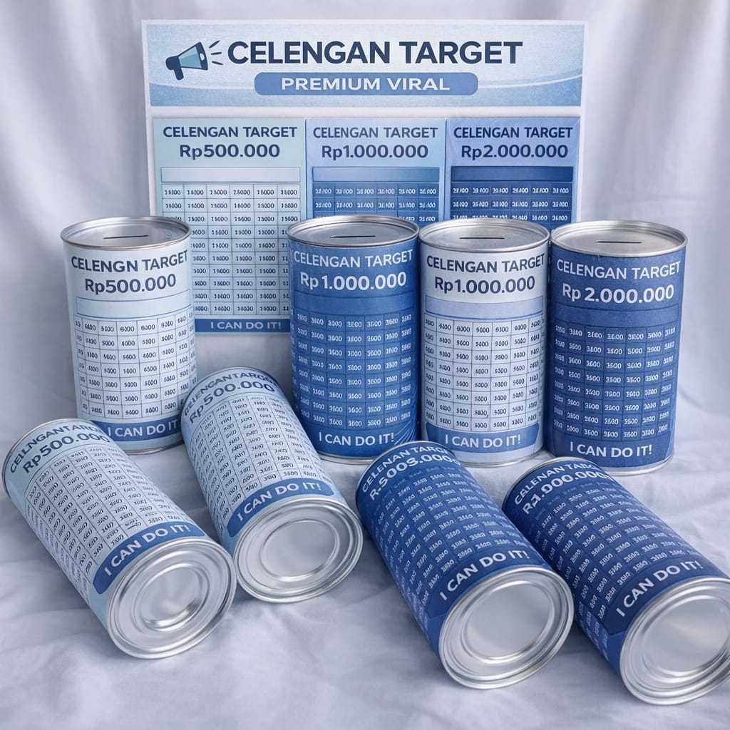 Celengan Target Kertas Stiker Chromo Ukuran Besar Motif Random