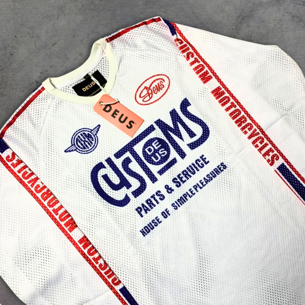 Jersey Lengan Panjang Saber Moto Deus Ex Machina Classic Motocross Style Original