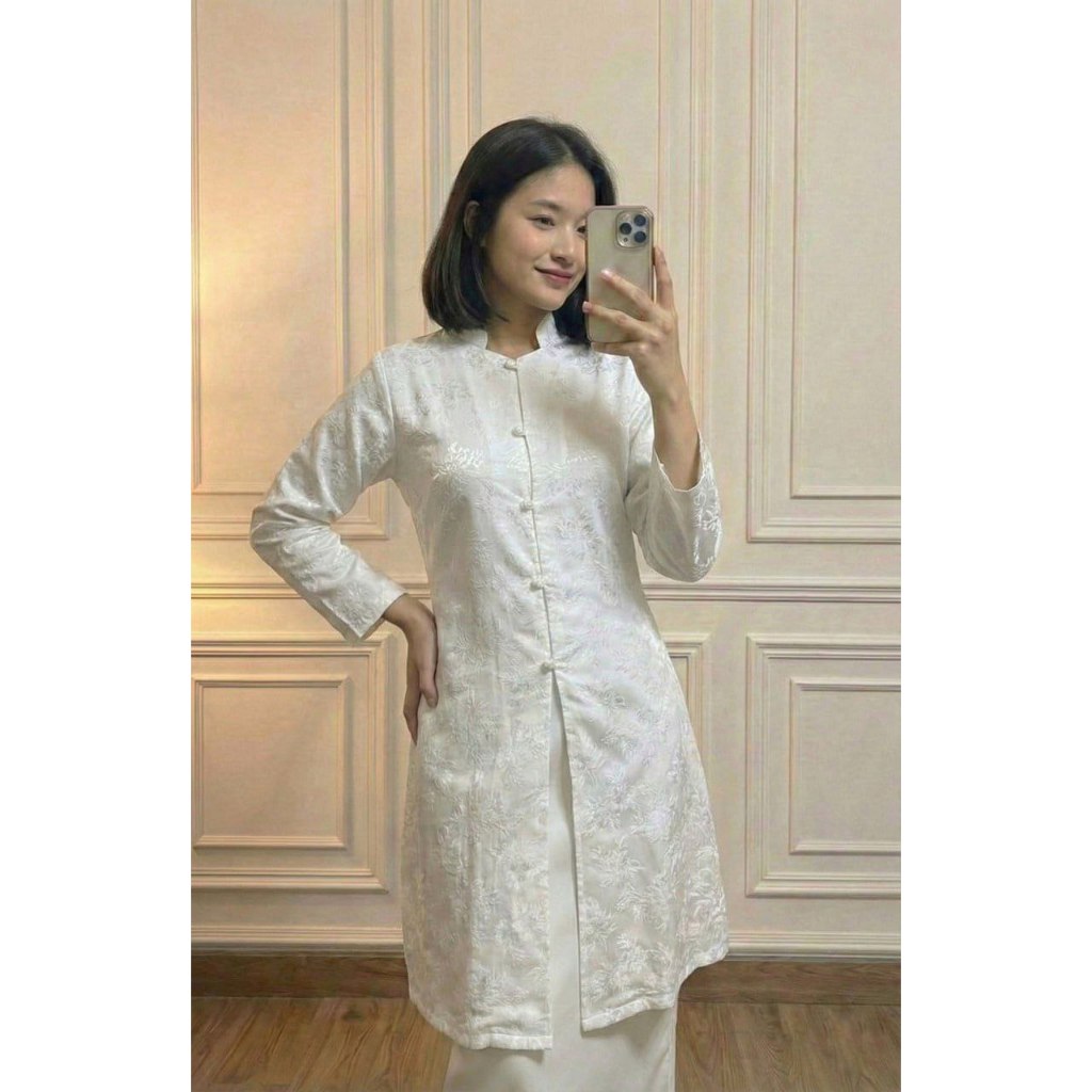MAGENTA Tunik Alyce Raya Baju Lebaran Wanita 2026 Kekinian Fukuro Embos Jacquard Atasan Wanita Musli