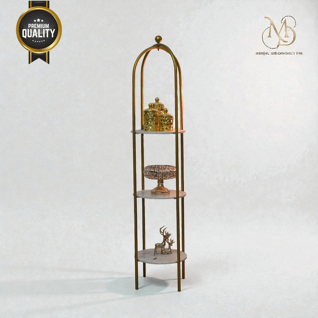 Rak Sudut Minimalis 3 Susun - Stand Display Pajangan Ruang Tamu Modern
