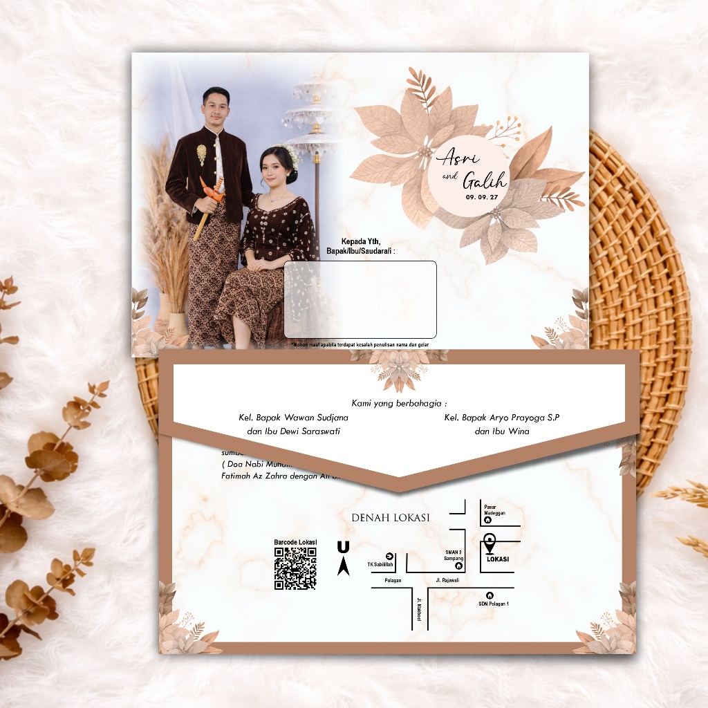 Undangan Pernikahan Amplop Free Plastik dan Stiker Label Nama