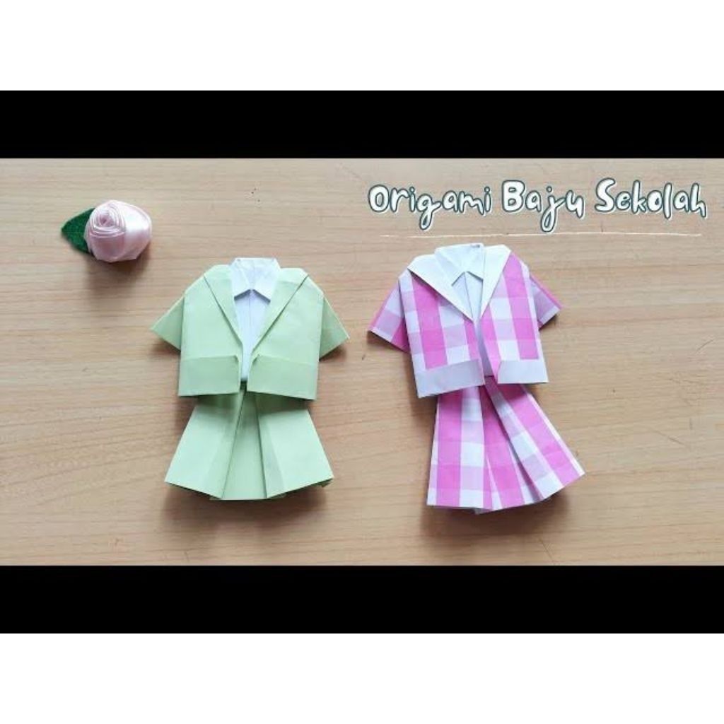 Origami Bentuk Seragam Sekolah/Paper Garland 3D/Kerajinan Kertas Origami