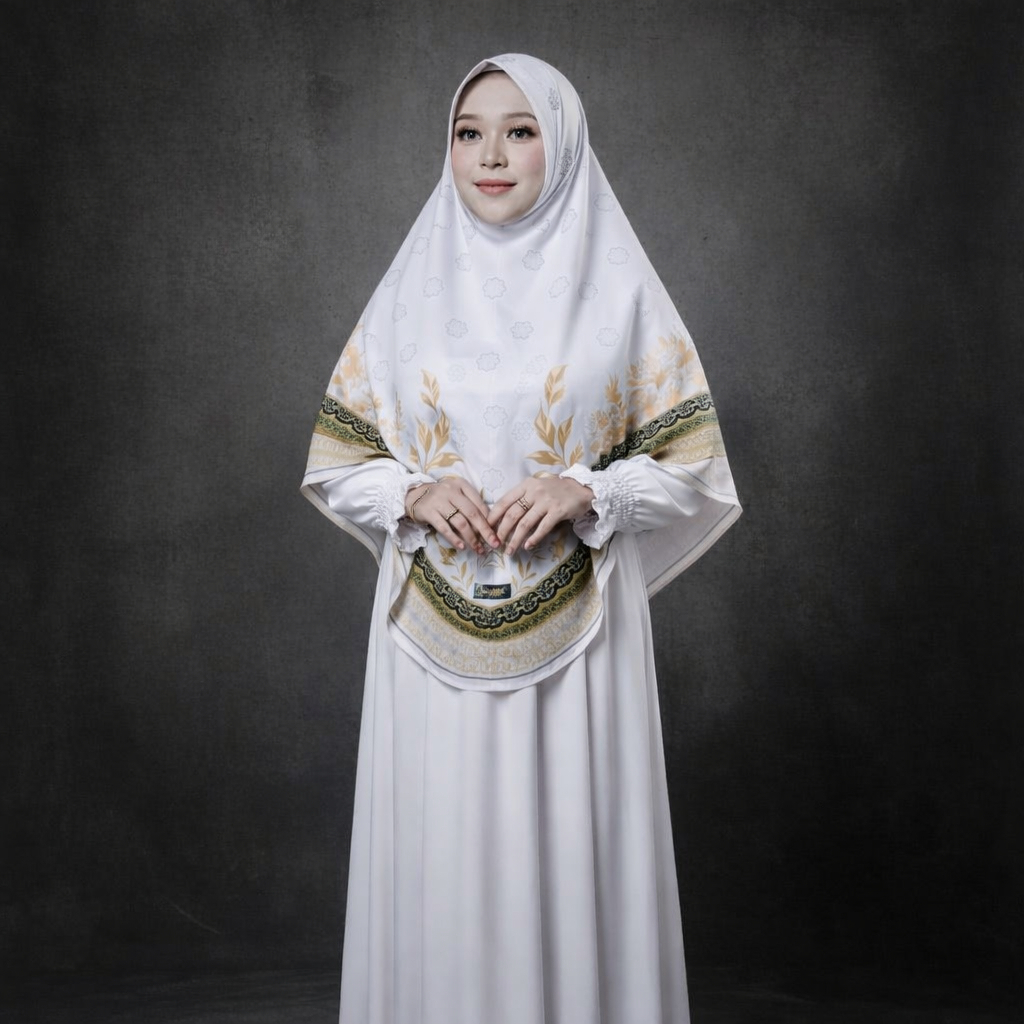 FAIZA Hijab Bergo Motif Khairan Printing Jumbo Jersey Premium/Jilbab Instan /Krudung Bergo Jumbo