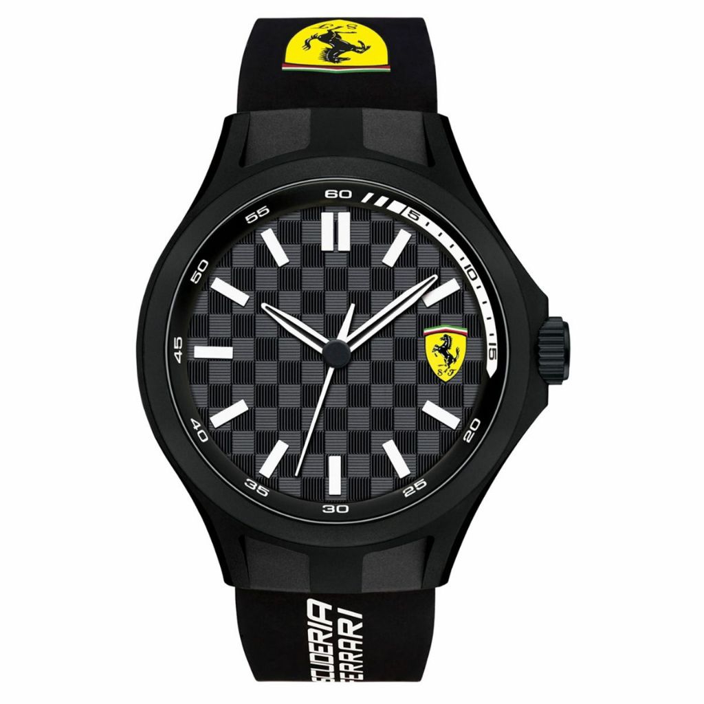 jam tangan FERARI ORIGINALSCUDERIA FERRARI PIT CREW Quartz Black Round Dial Men's Watch- 0830644
