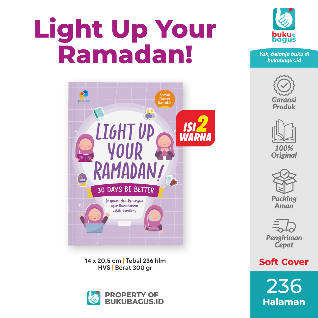 ZADUNA Buku Jurnal Ramadhan Muslimah Journaling Planner Light Up Your Ramadan
