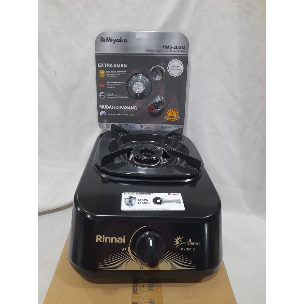 Kompor gas rinnai 1 tungku RI-301S Set kompor selang miyako