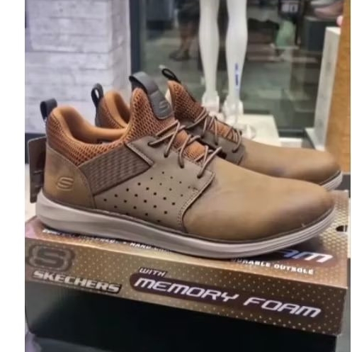skechers kulit asli sepatu pria