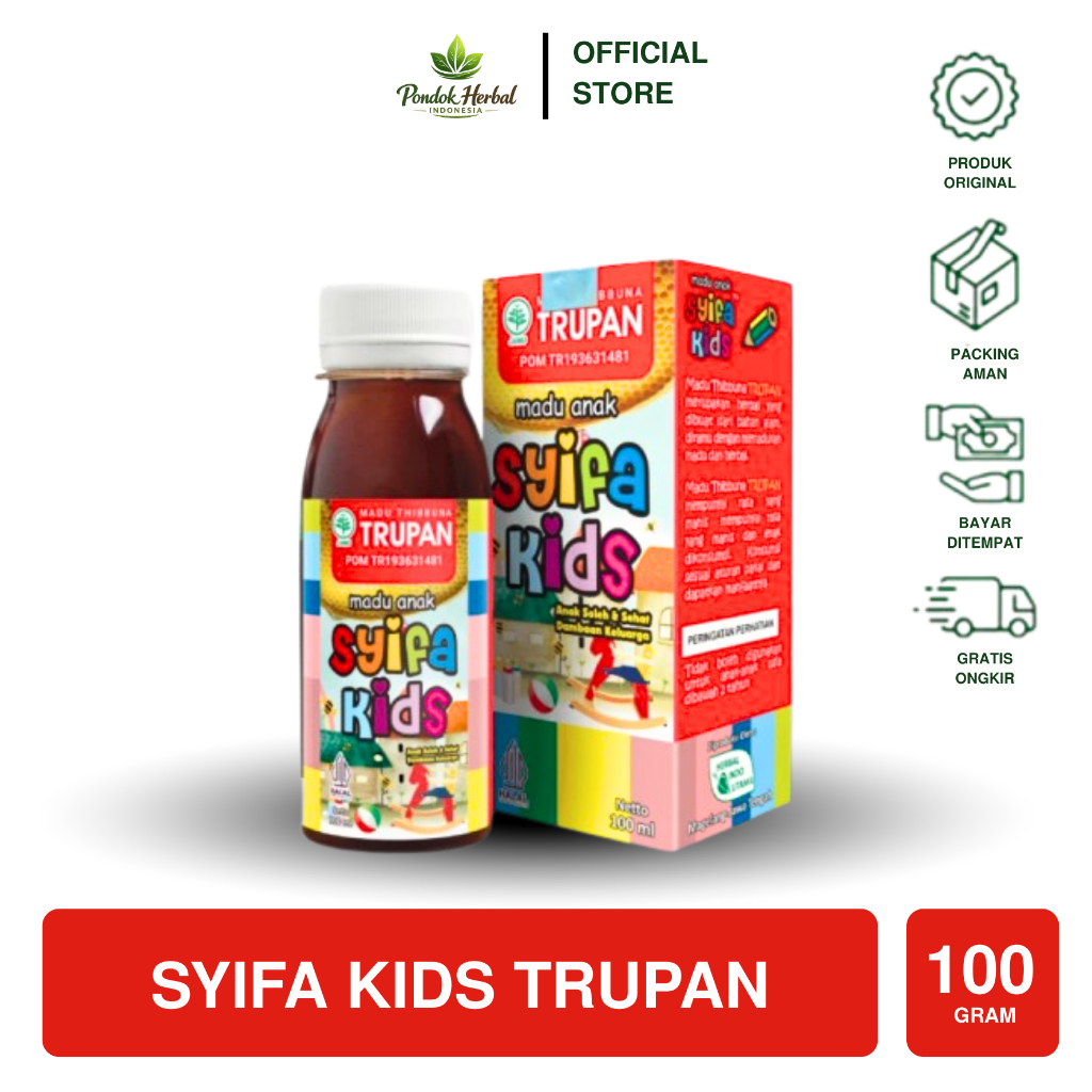 Hiu Madu Syifa Kids Trupan (100ml) New Turpan  Mengatasi Demam dan Turukkan Panas Efektif