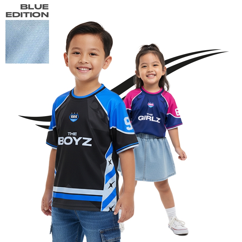jersey anak Boyz & Girlz / bahan dryfit baby blue / unisex